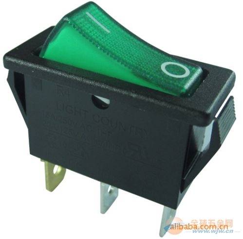 白色兩邊回彈船型開關 通用型三腳三檔翹板開關